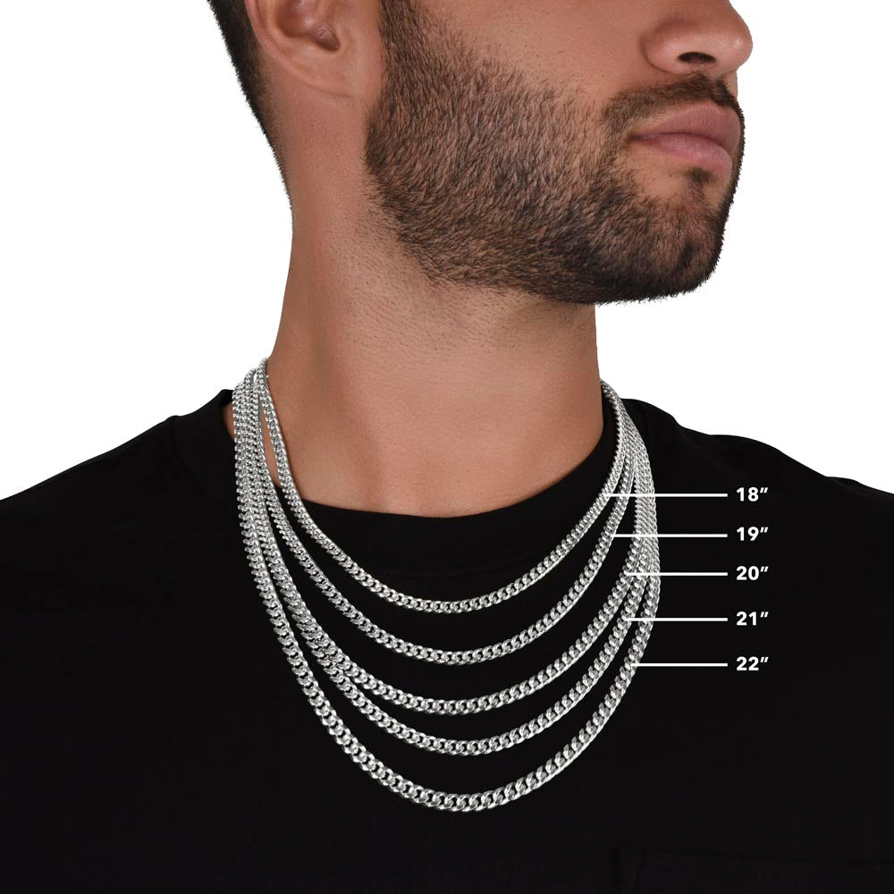 Wife to Husband Gift – Cuban Link Chain – Birthday & Anniversary Gift for Him - Personalize Memories