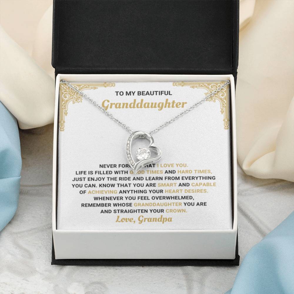 To My Granddaughter Necklace – Grandma Gift for Granddaughter Christmas Graduation – Forever Love Necklace - Personalize Memories