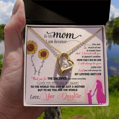 Gift for Mom from Daughter - You're My Sunshine - Forever Love Necklace - Personalize Memories