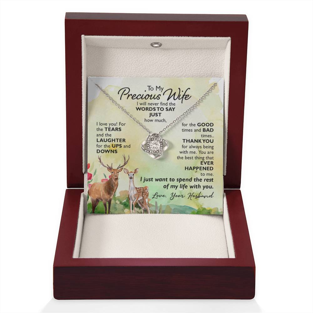 To My Wife Necklace - Heartfelt Gift for Birthday & Valentine’s Day - Love Knot Necklace - Personalize Memories