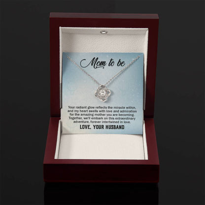 To a wonderful first time Mom - Love Knot Necklace - Best Gift from Husband to New Mom - Personalize Memories