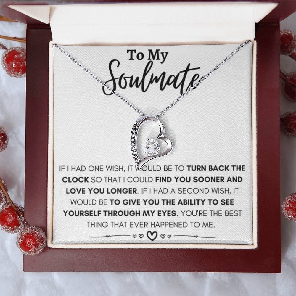 To My Soulmate Necklace - Soulmate Gift for Her for Valentine’s Day & Every Day Love - Forever Love Necklace - Personalize Memories