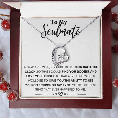 To My Soulmate Necklace - Soulmate Gift for Her for Valentine’s Day & Every Day Love - Forever Love Necklace - Personalize Memories