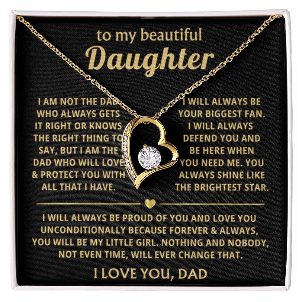 To My Daughter Necklace - I will always be proud of you - Daughter Present from Dad - Forever Love Necklace - Personalize Memories