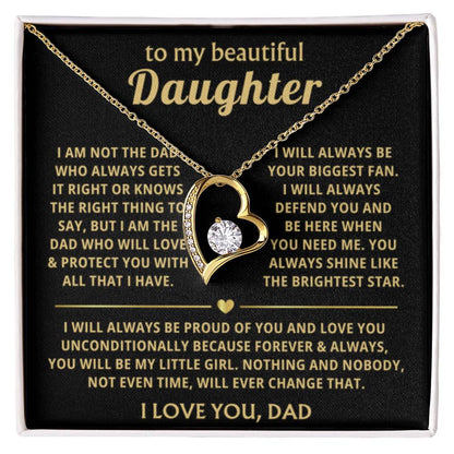 To My Daughter Necklace - I will always be proud of you - Daughter Present from Dad - Forever Love Necklace - Personalize Memories
