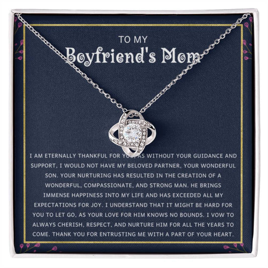 To My Boyfriend's Mom Gift - Your Wonderful Son - Love Knot Necklace - Personalize Memories