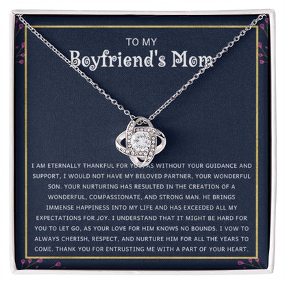 To My Boyfriend's Mom Gift - Your Wonderful Son - Love Knot Necklace - Personalize Memories