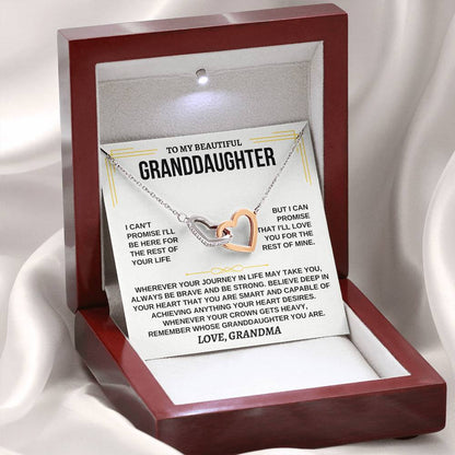 To My Granddaughter - Interlocking Hearts Necklace - Gift From Grandma - Personalize Memories