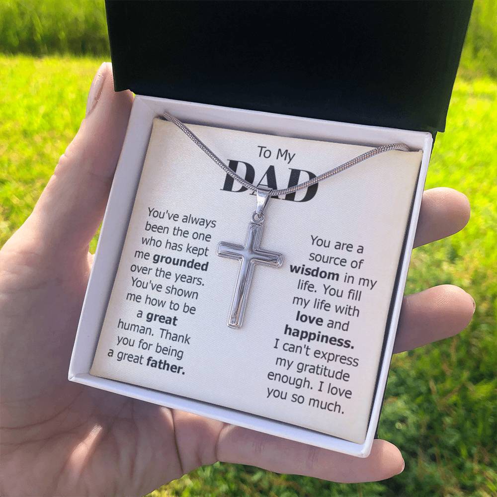 To My Dad Necklace - You've always been the one - Gift for Dad - Artisan Cross Necklace - Personalize Memories