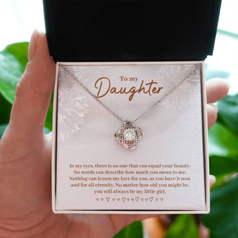 To My Daughter Necklace – Daughter Celebration Jewelry - Graduation, Birthday –Love Knot Necklace - Personalize Memories
