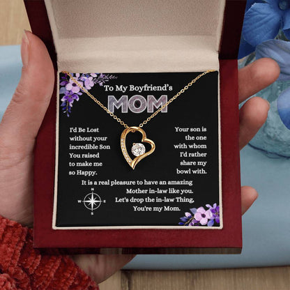To My Boyfriend's Mom - I'd Be Lost Without Your Incredible Son - Forever Love Necklace - Sentimental Gift for MIL - Personalize Memories