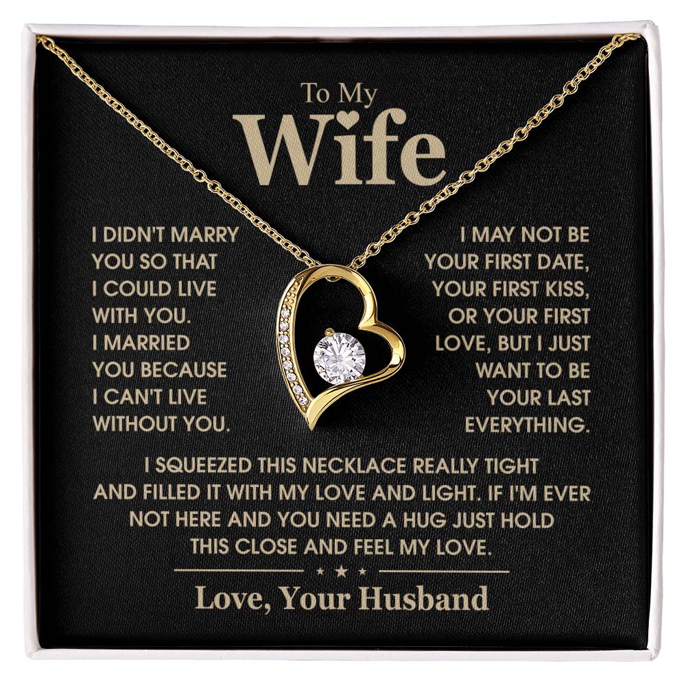 Gift for Wife from Husband - I Can't Live Without You - Forever Love Necklace - Personalize Memories