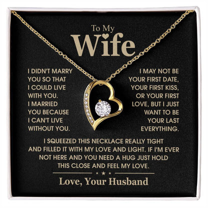 Gift for Wife from Husband - I Can't Live Without You - Forever Love Necklace - Personalize Memories