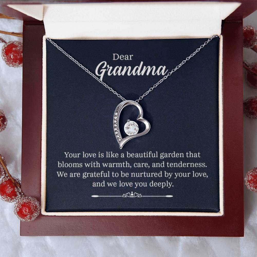 Dear Grandma - Your love is like a beautiful garden - Grandma Gift Grandma - Forever Love Necklace - Personalize Memories