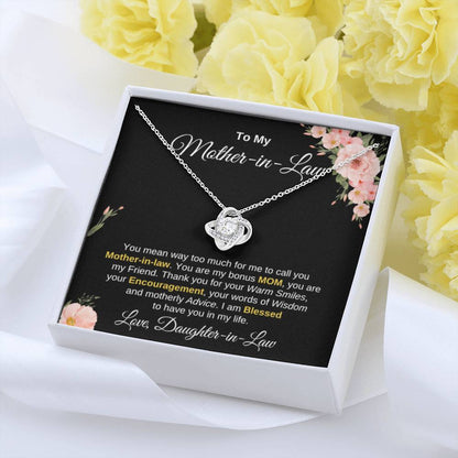 Mother In Law Gift from Daughter In Law - I am blessed to have you in my life - Love Knot Necklace - Personalize Memories