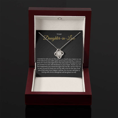 To My Daughter In Law - Gift for Daughter in Law - Love Knot Necklace - Personalize Memories