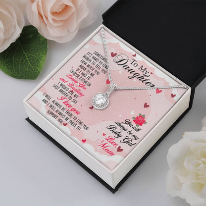 To My Daughter Necklace - Meaningful Daughter Gift from Mom for Forever Love & Support - Eternal Hope Necklace - Personalize Memories