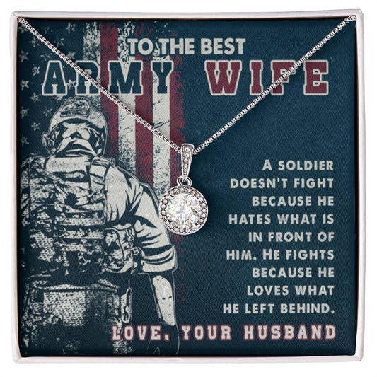 To The Best Army Wife - Eternal Hope Necklace - Gift for Wife from Husband - Personalize Memories