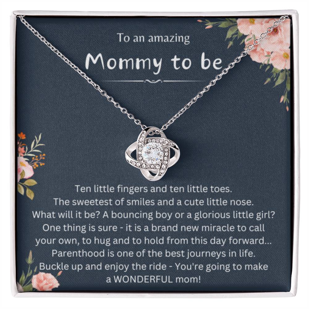 Heartfelt Gift for Mommy To Be - Love Knot Necklace - Personalize Memories