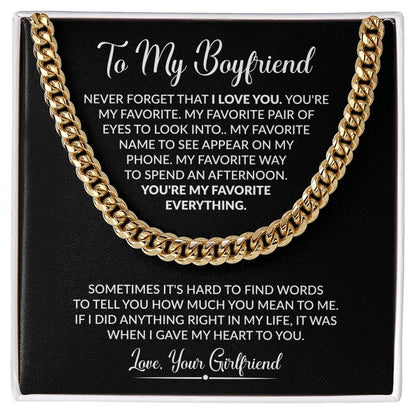 To My Boyfriend - Sometimes It's Hard To Find Words To Tell You - Cuban Link Chain - Personalize Memories