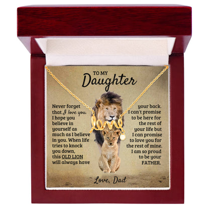 To My Daughter Necklace - Sentimental Birthday Gift from Dad, Meaningful Jewelry for Milestones & Holidays - Scripted Love Necklace - Personalize Memories