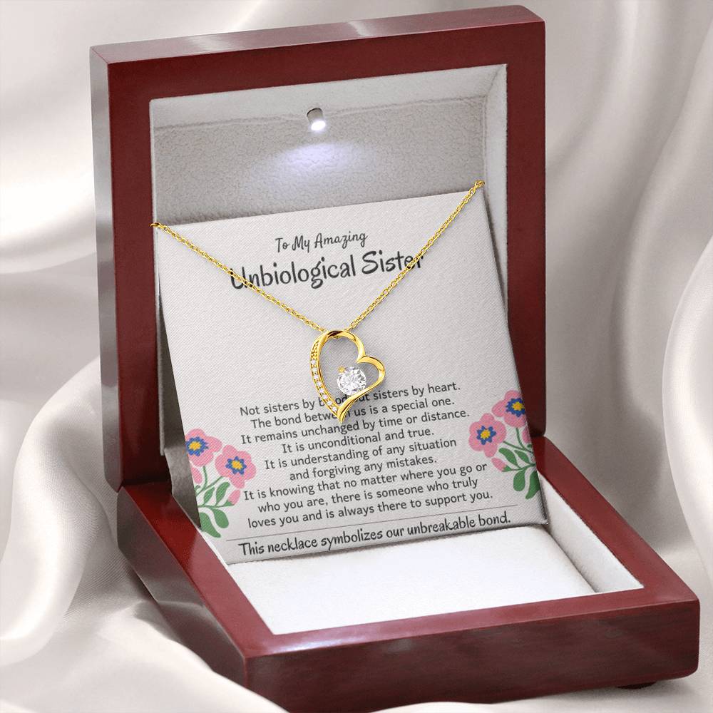 To My Amazing Unbiological Sister - The bond between us is a special one - Forever Love Necklace - Personalize Memories