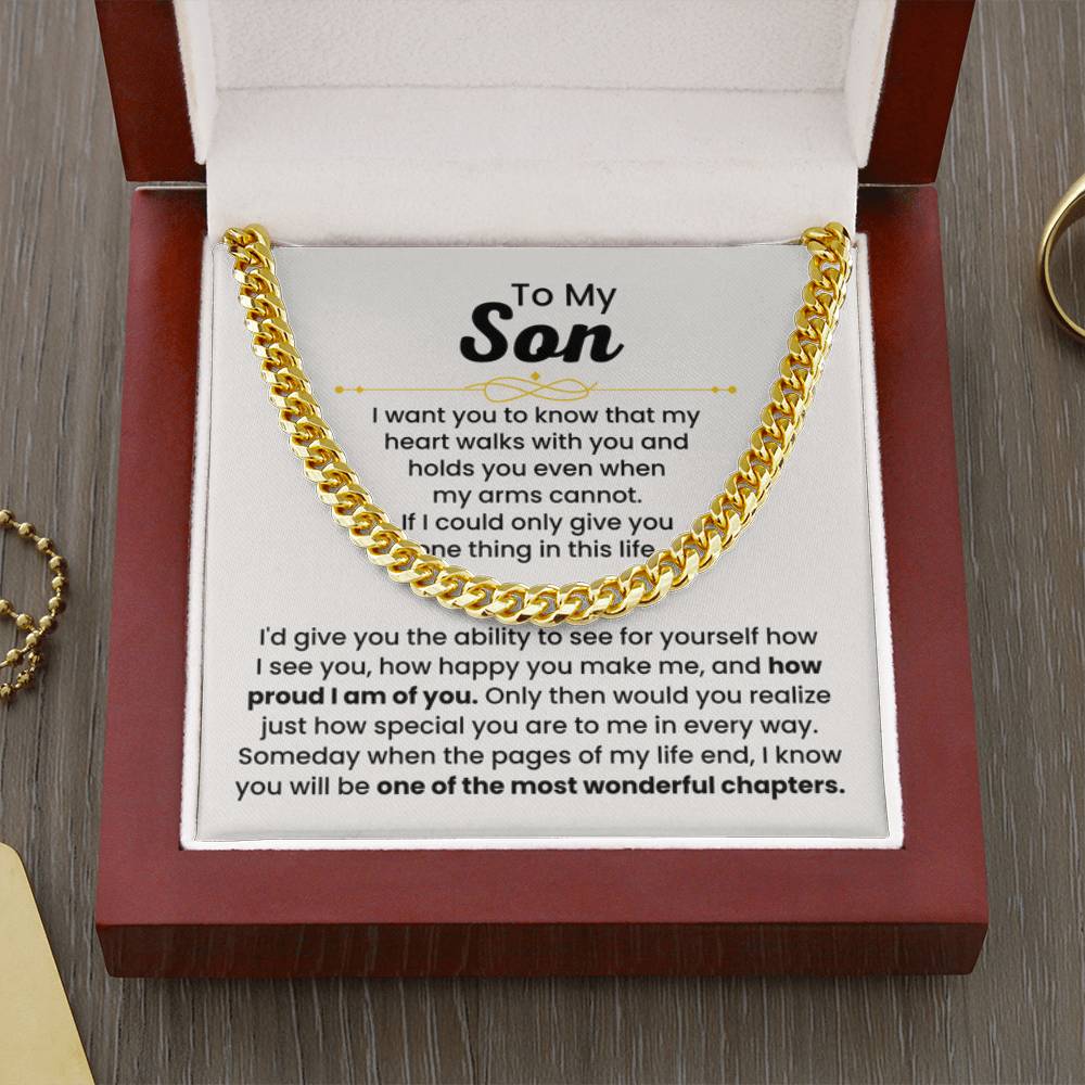 To My Son Necklace – Holiday Gift for Son Graduation – Cuban Link Chain - Personalize Memories