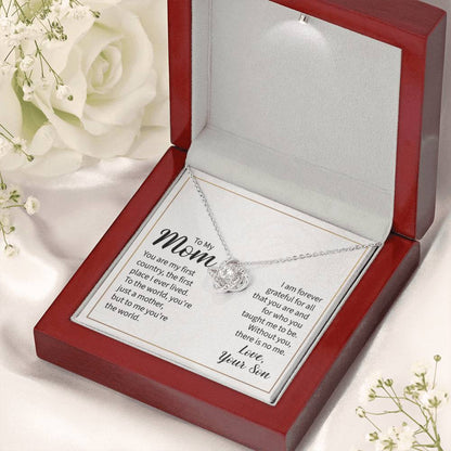To My Mom - You are my first country Mom - Love Knot Necklace - Personalize Memories