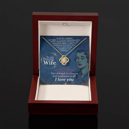 Nurse Wife Gift From Husband - Love Knot Necklace - Personalize Memories