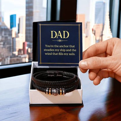 Dad - You're the anchor that steadies my ship - Gift for Dad - Love You Forever Bracelet - Personalize Memories