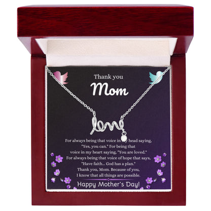 Mother's Day Present for Mom - Scripted Love Necklace - Personalize Memories