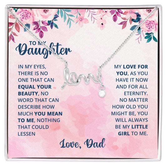 To My Daughter Necklace - Proud Dad to Daughter Jewelry for Birthday, Graduation & Special Celebrations - Scripted Love Necklace - Personalize Memories
