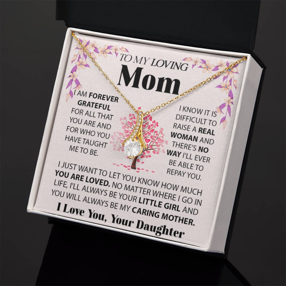 To My Loving Mom Gift from Daughter - Alluring Beauty Necklace - Best for Birthday, Christmas & Mother's Day - Personalize Memories