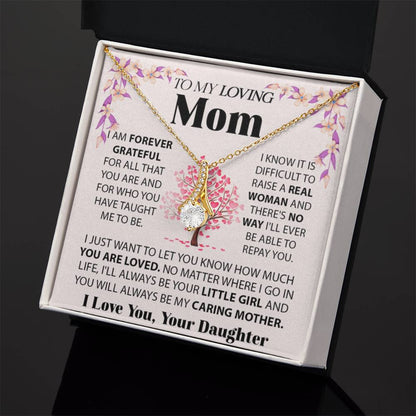 To My Loving Mom Gift from Daughter - Alluring Beauty Necklace - Best for Birthday, Christmas & Mother's Day - Personalize Memories