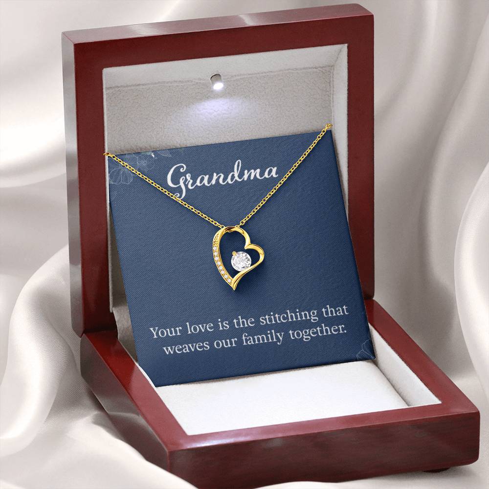 Grandma - Your love is the stitching - Gift for Grandmother Grandma - Forever Love Necklace - Personalize Memories