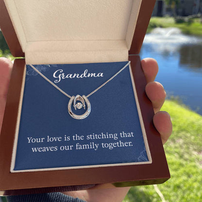 Grandma - Your love is the stitching - Gift for Grandmother Grandma - Lucky In Love PARTNER - Personalize Memories
