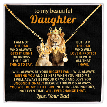 To My Daughter - I am not the dad who always gets it right - Daughter Gift from Dad - Scripted Love Necklace - Personalize Memories