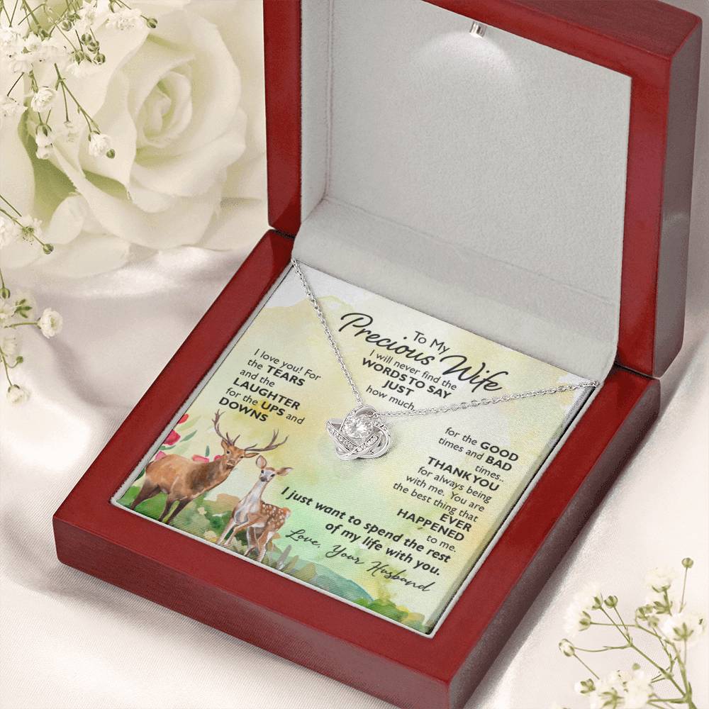 To My Wife Necklace - Heartfelt Gift for Birthday & Valentine’s Day - Love Knot Necklace - Personalize Memories
