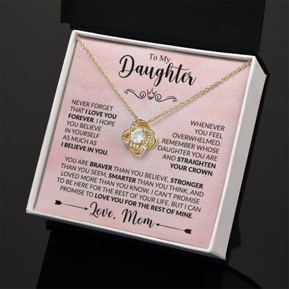 To My Daughter Necklace – Mother Daughter Jewelry Gift – Love Knot Necklace - Personalize Memories