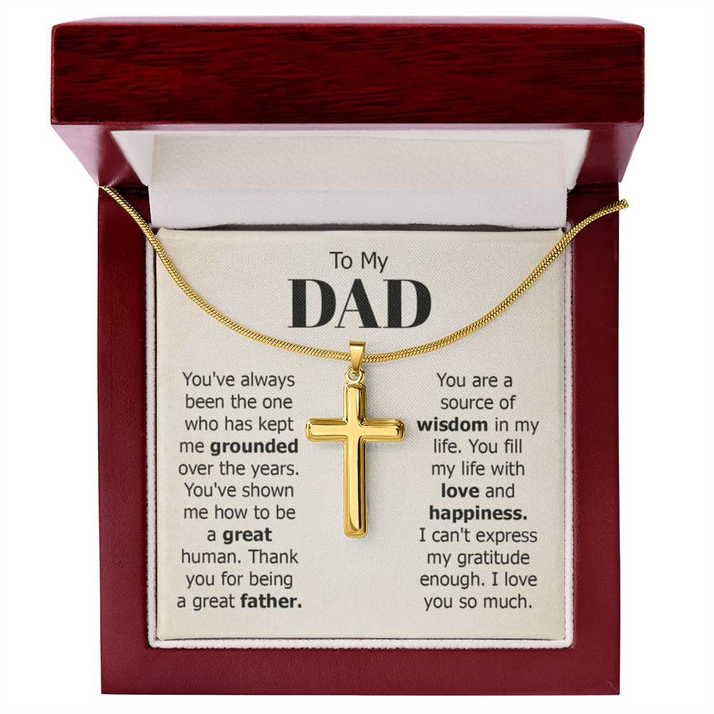 To My Dad Necklace - You've always been the one - Gift for Dad - Artisan Cross Necklace - Personalize Memories