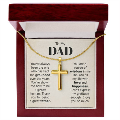 To My Dad Necklace - You've always been the one - Gift for Dad - Artisan Cross Necklace - Personalize Memories