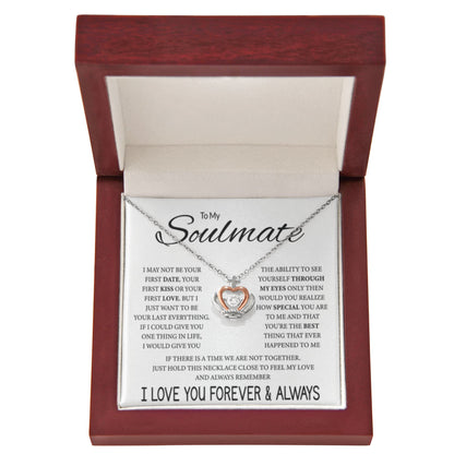 To My Soulmate Necklace - Best Soulmate Gift for Valentine’s Day & Everyday Romance - Crown Pendant Necklace - Personalize Memories