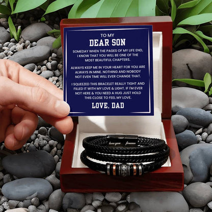 To My Son Bracelet – Birthday, Graduation, Christmas Gift from Dad – Love You Forever Bracelet - Personalize Memories