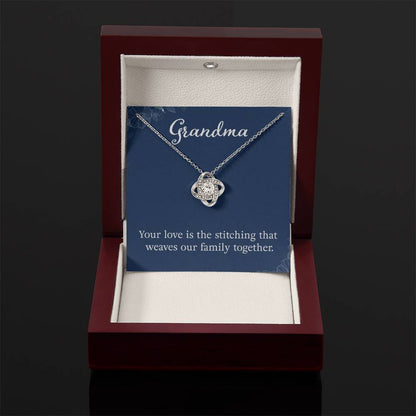 Grandma - Your love is the stitching - Gift for Grandmother Grandma - Love Knot Necklace - Personalize Memories
