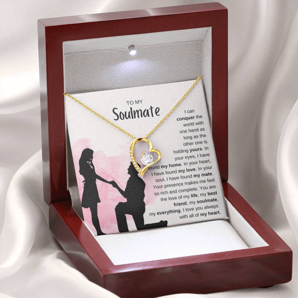 To My Soulmate Necklace - Romantic Jewelry Gift for Her for Christmas & Special Dates - Forever Love Necklace - Personalize Memories
