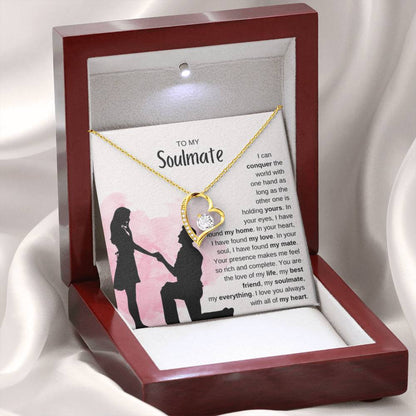 To My Soulmate Necklace - Romantic Jewelry Gift for Her for Christmas & Special Dates - Forever Love Necklace - Personalize Memories