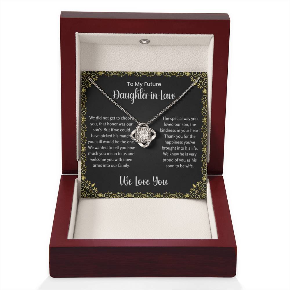 To My Future Daughter In Law - Love Knot Necklace - Gift for Bonus Daughter - Personalize Memories