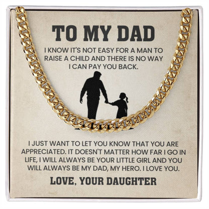 To My Dad Gift from Daughter - Cuban Link Chain - Personalize Memories