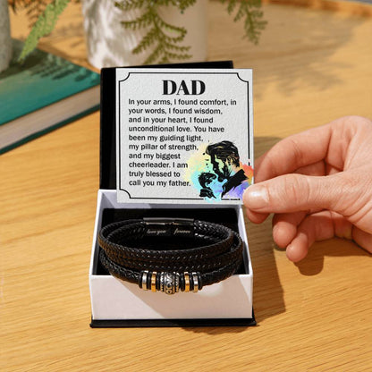 Dad - In your arms, I found comfort - Love You Forever Bracelet for Father - Personalize Memories