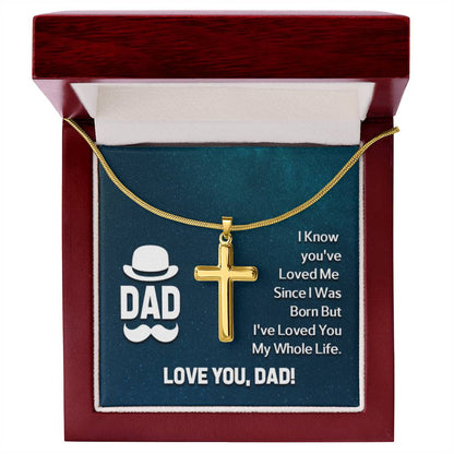 Dad - I know - Artisan Cross Necklace Gift for Dad - Personalize Memories